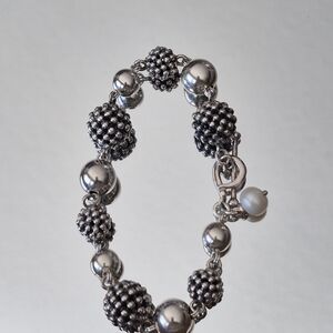 Elegant Silver Beaded Bracelet